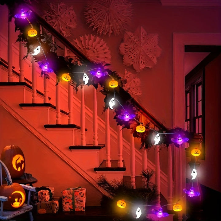 BowLift | Spooky Halloween String Lights – Battery-Powered Pumpkin Design