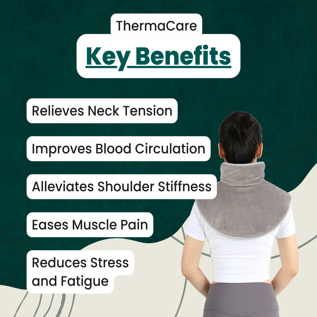BowLift | WarmRelax Neck & Shoulder Massage Band – USB Heated Massage Wrap with Heat Function