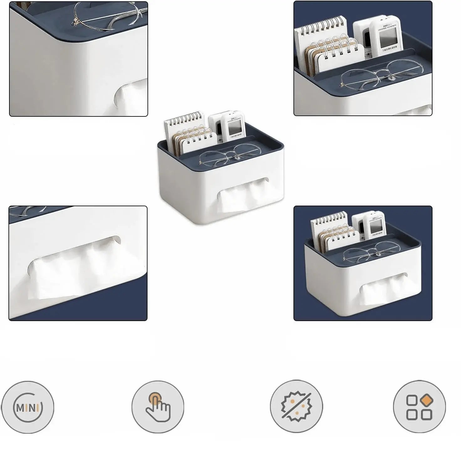 BowLift | Durable Multifunctional Tissue Box with Storage Compartments