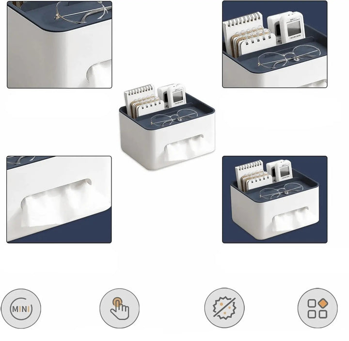 BowLift | Durable Multifunctional Tissue Box with Storage Compartments