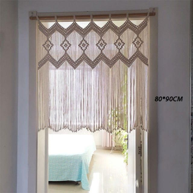 Handwoven Macrame Hanging Drapery Bowlift