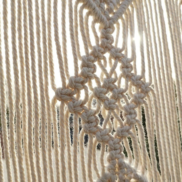 Handwoven Macrame Hanging Drapery Bowlift