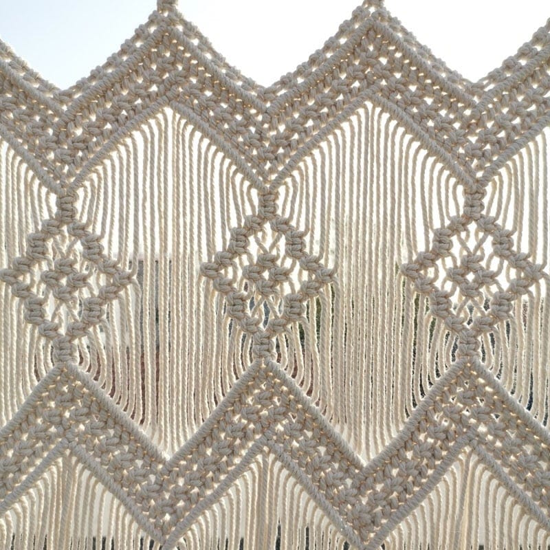 Handwoven Macrame Hanging Drapery Bowlift