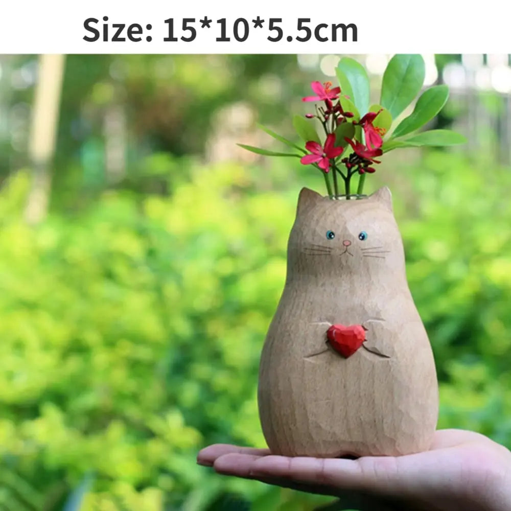 BowLift | Handmade cat vase made of wood – Unique & Eco-friendly decor