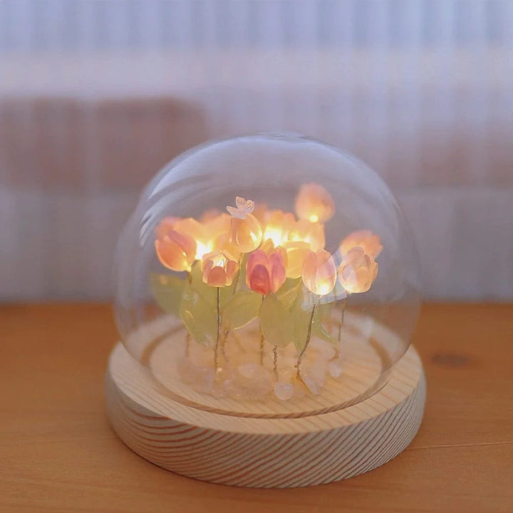 Handmade Tulip Nightstand Lamp Bowlift