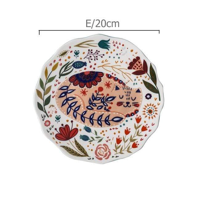 Hand-painted cat ceramic plate Bowlift