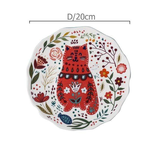 Hand-painted cat ceramic plate Bowlift