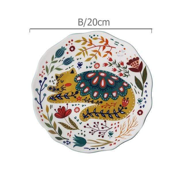 Hand-painted cat ceramic plate Bowlift