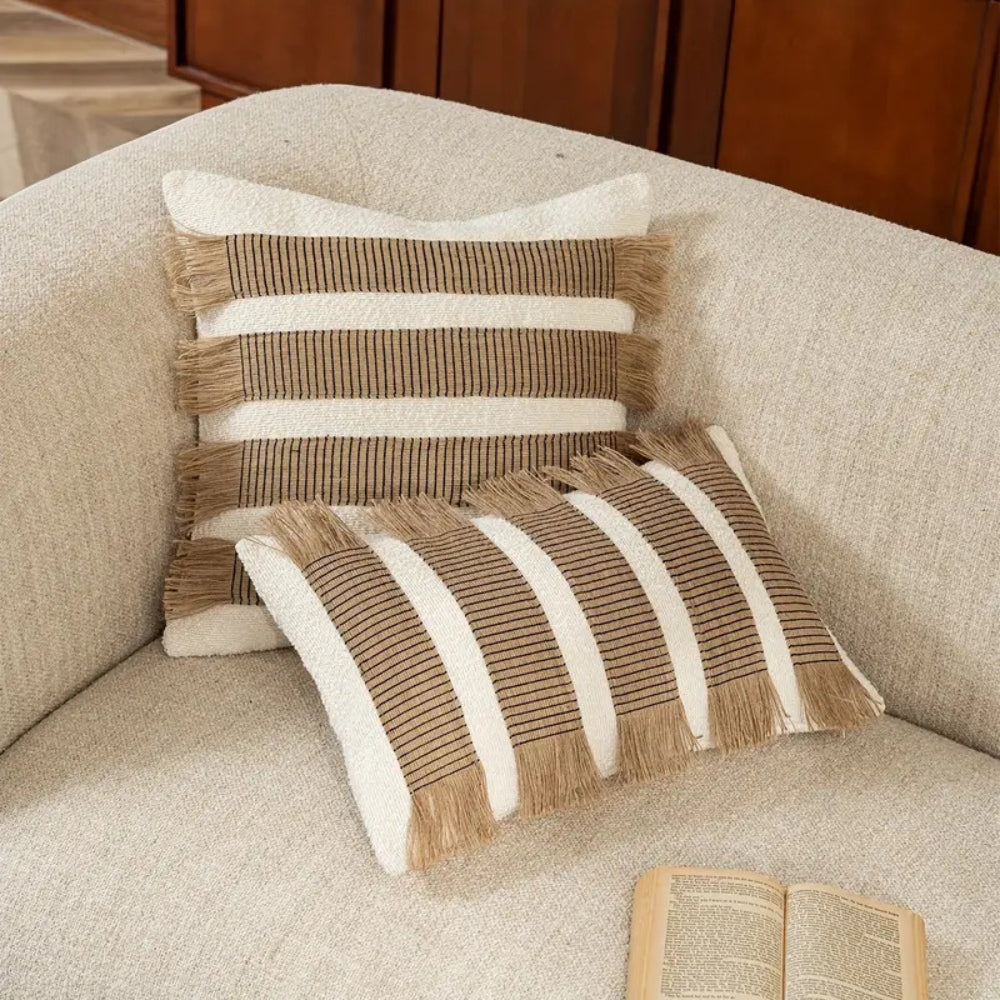 BowLift | Handwoven Bohemian Stripe Cushion Cover