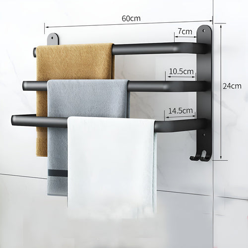 HangEase 3-layer wall-mounted hand towel Bowliftage – Aluminum space-saving design | Bowlift