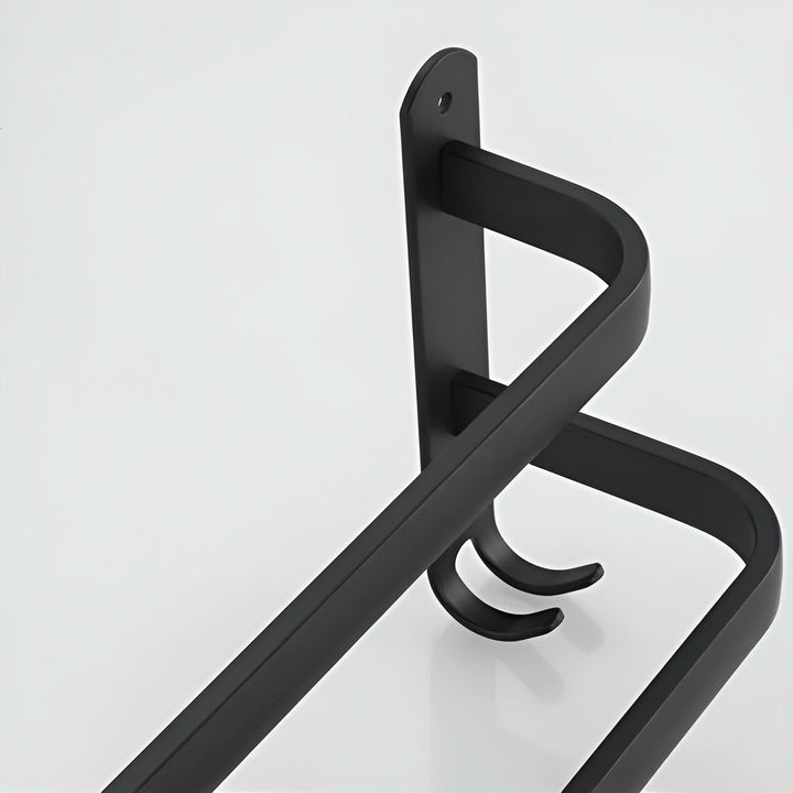 BowLift | HangEase 3-Layer Wall Towel Rack – Black