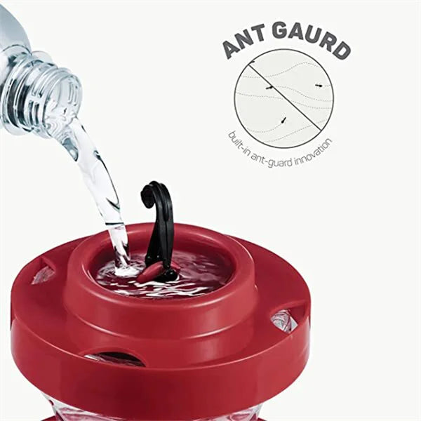 Red Nectar House for Hummingbirds with Insect Stop | Bowlift