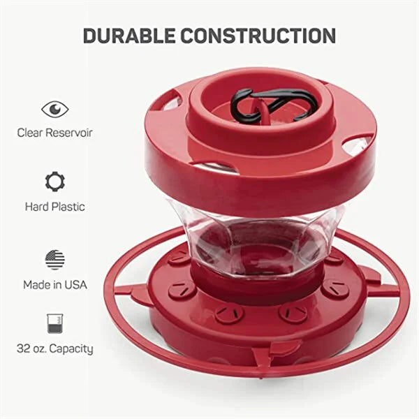 Red Nectar House for Hummingbirds with Insect Stop | Bowlift