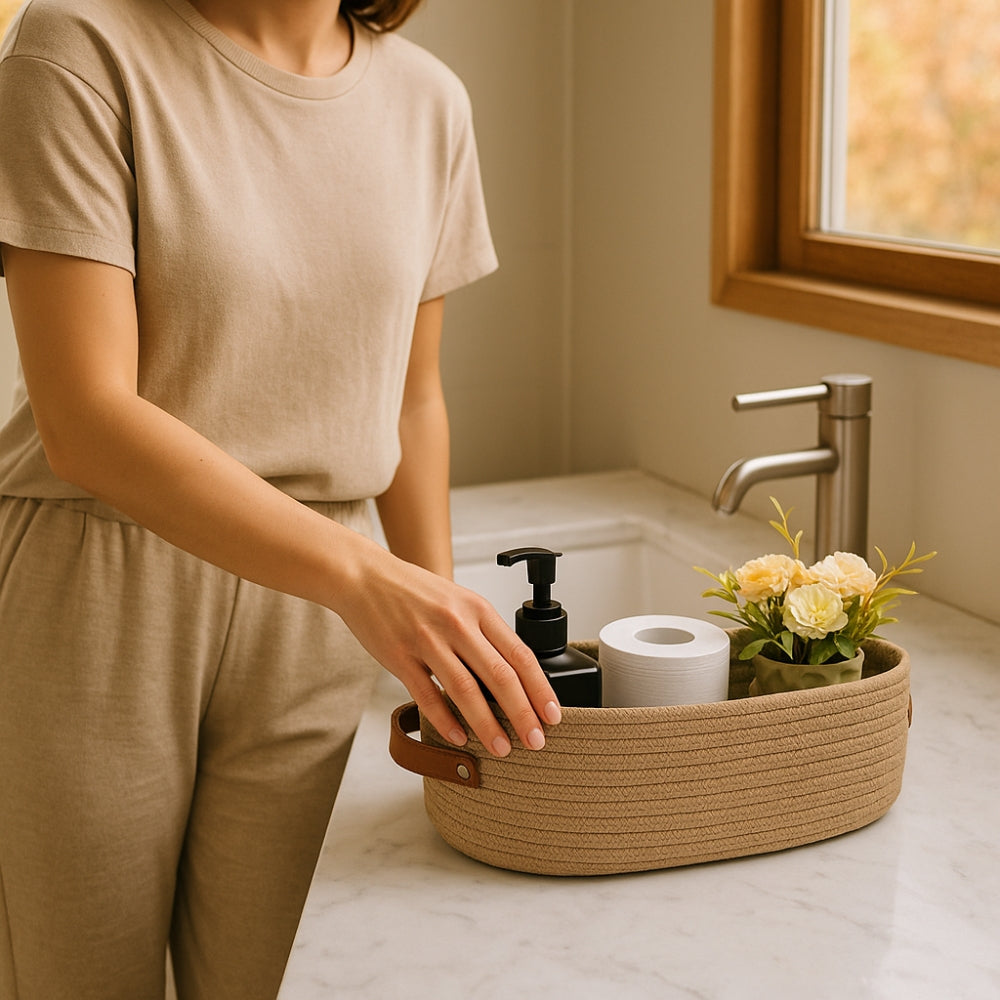 BowLift | Harper Woven Storage Basket Organizer