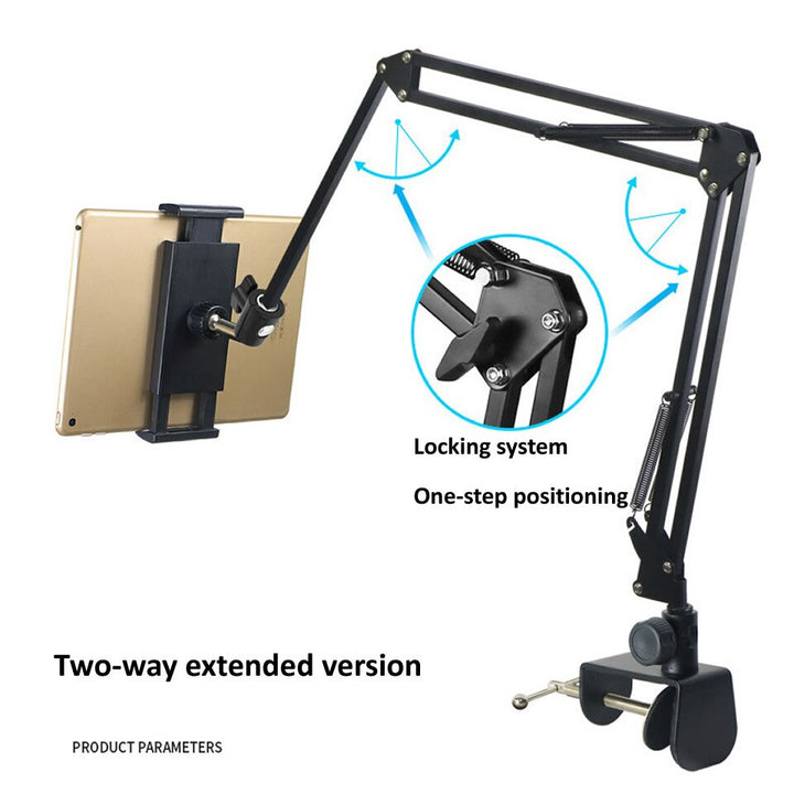 BowLift | Long Arm Heavy-Duty Desk Mount Tablet Holder