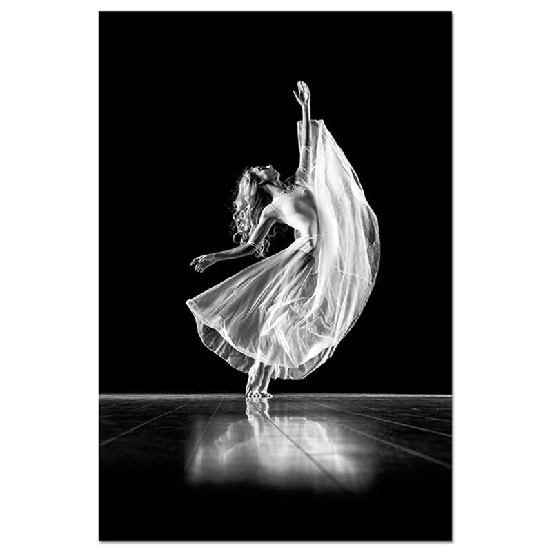 Pink Angel Wings Ballet Dancer Wall Art Fine Art Canvas Prints Black White Fashion Pictures For Living Room Bedroom Salon Art Decor | Bowlift