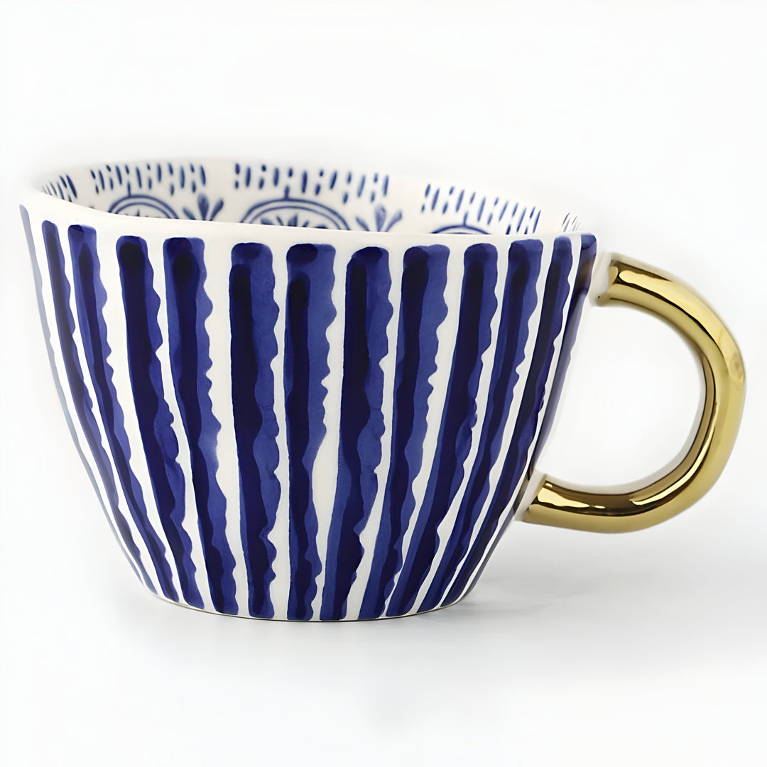 Ceramic mug with geometric design – Stylish and modern | Ideal for coffee or tea | Bowlift