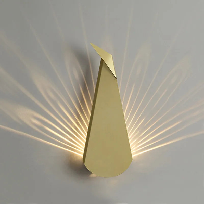 ElegantLuxe - Modern LED Wall Lamp Peacock Feather Bowlift