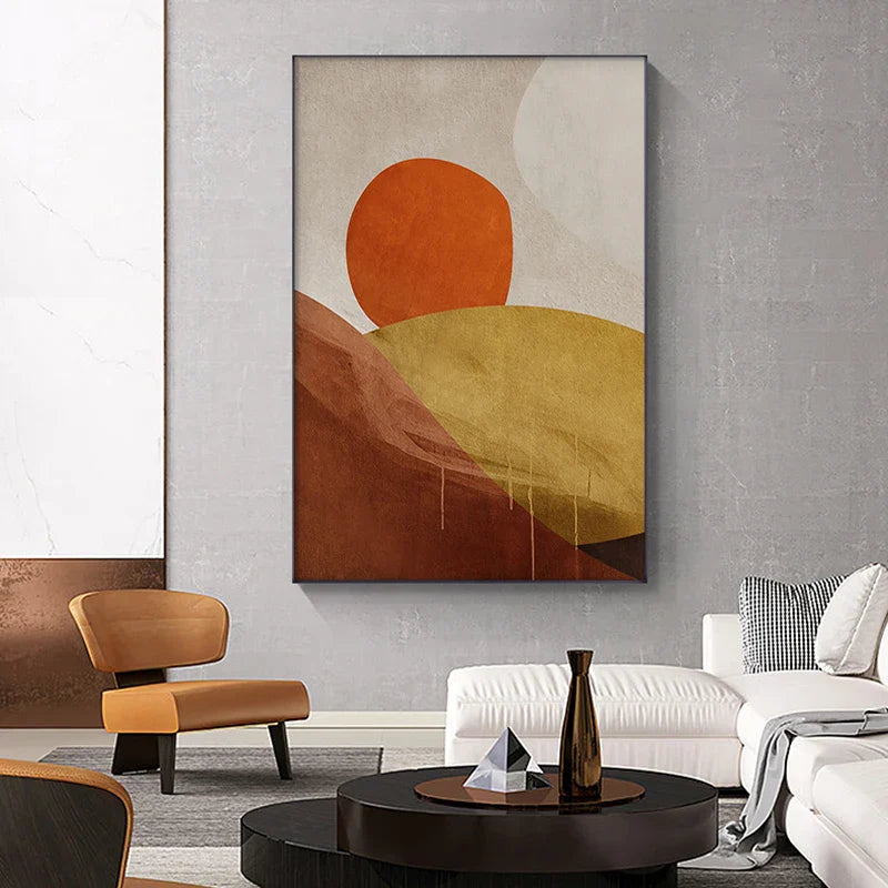 Striking Color Schemes Contemporary Abstract Wall Art Fine Art Canvas Prints Centerpiece Pictures For Urban Apartment Living Room Art For Modern Living | Bowlift