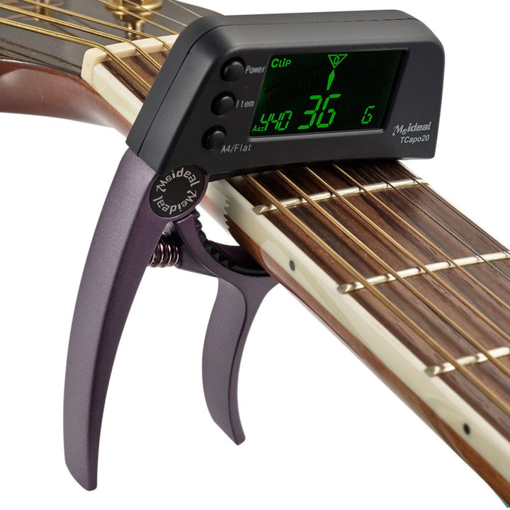 BowLift | Capo & Tuner "TuneGrip" – 2-in-1 Guitar accessory with LCD screen
