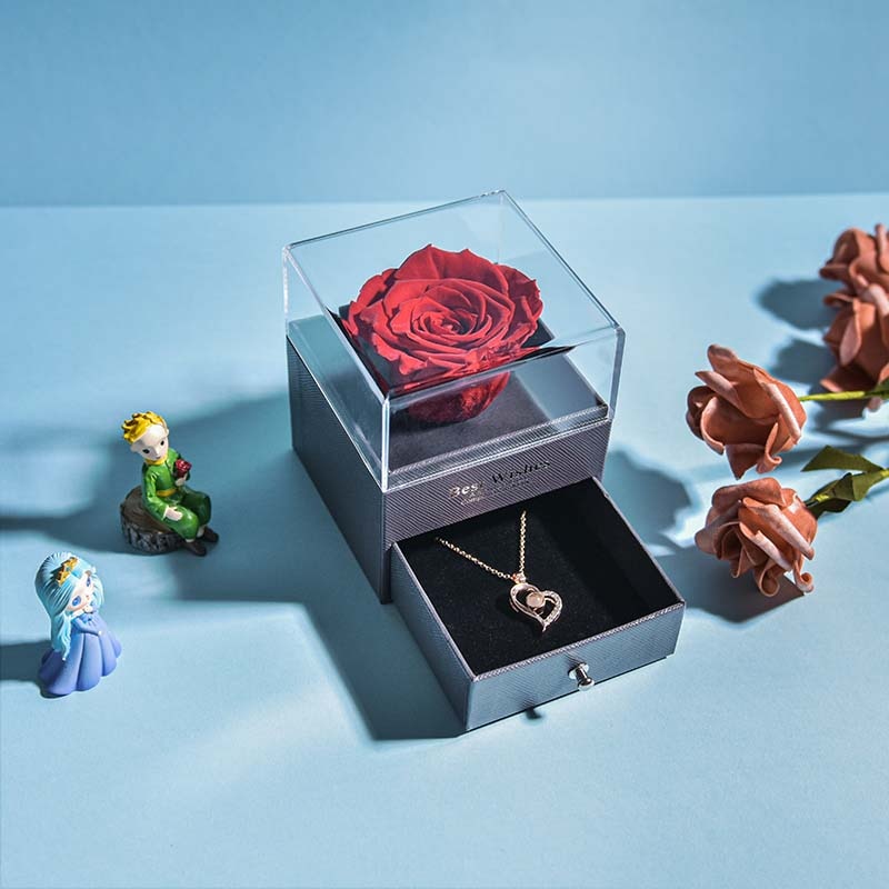 BowLift | Natural Eternal Rose Necklace Jewelry Box