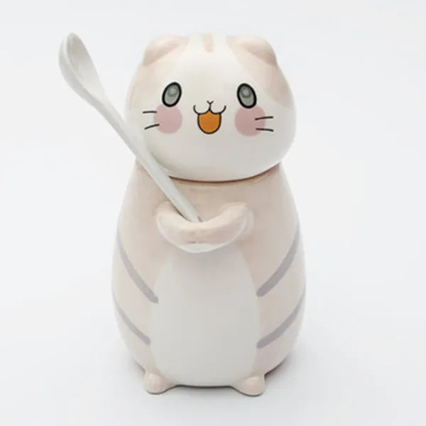 BowLift | Lucky Cat Ceramic Coffee Mug with Spoon