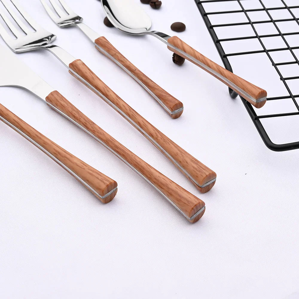 BowLift | RusticDining | Stainless Steel Cutlery with Wooden Handles