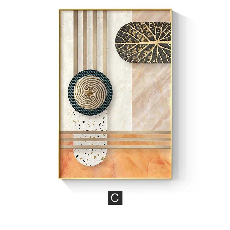 Modern Aesthetics Abstract Architectural Wall Art Fine Art Canvas Prints Pictures For Apartment Living Room Foyer Entrance Way Light Luxury Home Decor | Bowlift