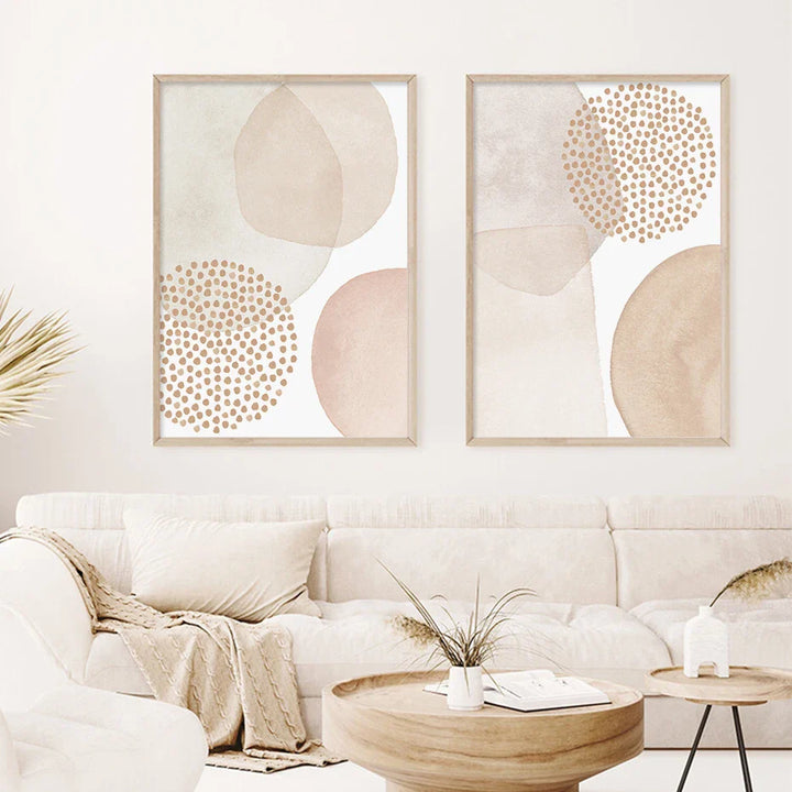 Lighter Shades Pink Beige Minimalist Abstract Wall Art Fine Art Canvas Prints Pictures For Living Room Bedroom Nordic Home Decor | Bowlift