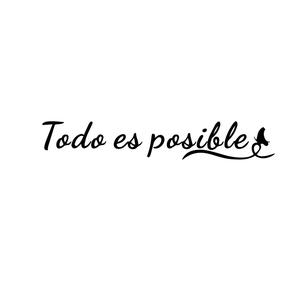 Todo Es Posible Inspirational Spanish Phrase Quote Wall Sticker Everything Is Possible Wall Decal Removable Peel and Stick Creative DIY Home Decor | Bowlift