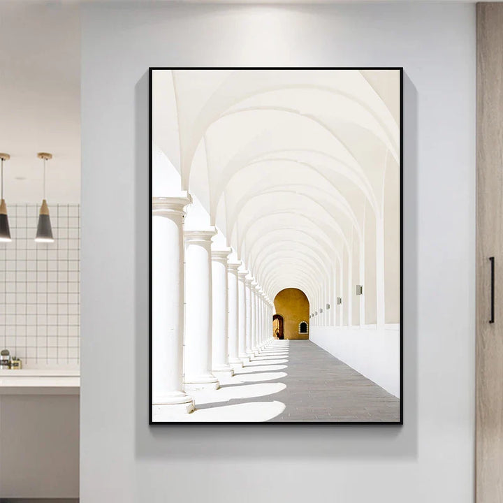 Minimalist Abstract Architectural Wall Art Fine Art Canvas Prints Posters Pictures For Modern Apartment Living Room Home Office Decor | Bowlift