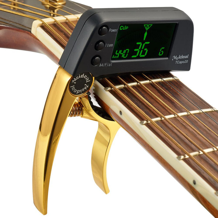 Capo & Tuner "TuneGrip" – 2-in-1 Guitar accessory with LCD screen | Bowlift