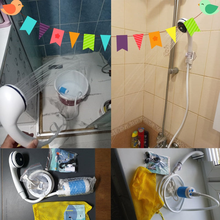 Portable Electric Outdoor Camping Shower Set | Bowlift