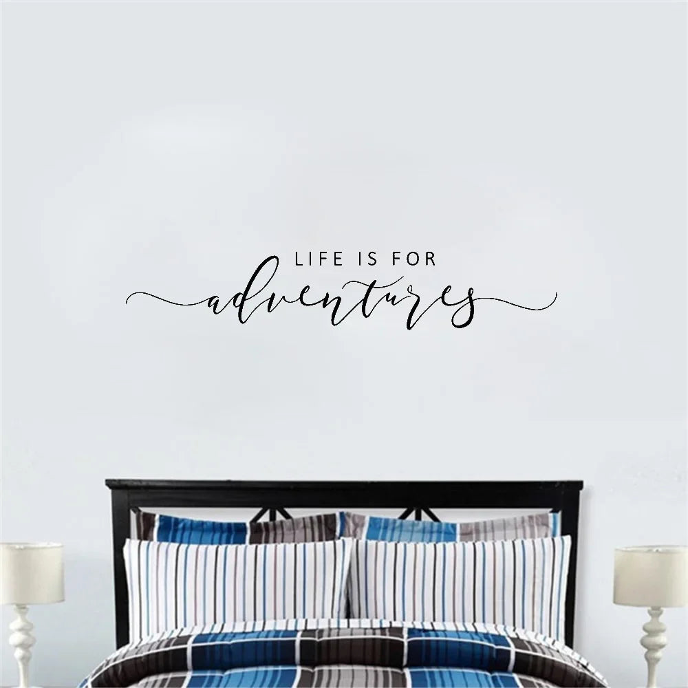 Adventures Quote Wall Sticker Removable PVC Vinyl Wall Decal Daily Mantra Decoration Inspirational Creative DIY Home Decor For Living Room Bedroom Study Room | Bowlift