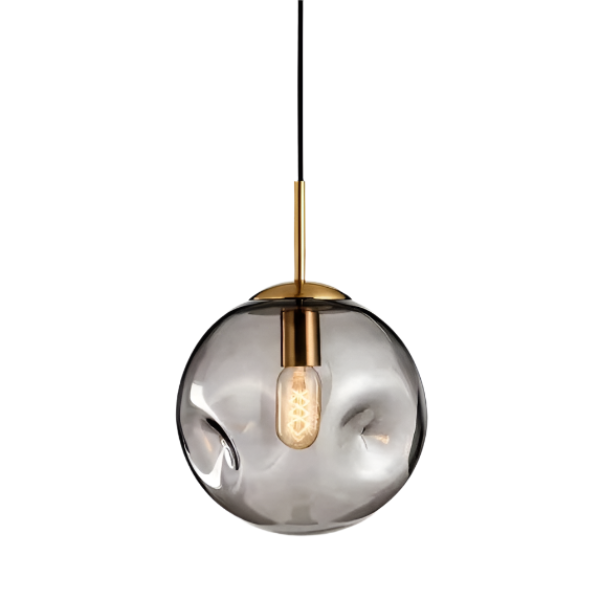 BowLift | Glass Spherical Pendant Light Fixture - Modern Hanging Lamp for Kitchen, Dining Room & Living Spaces