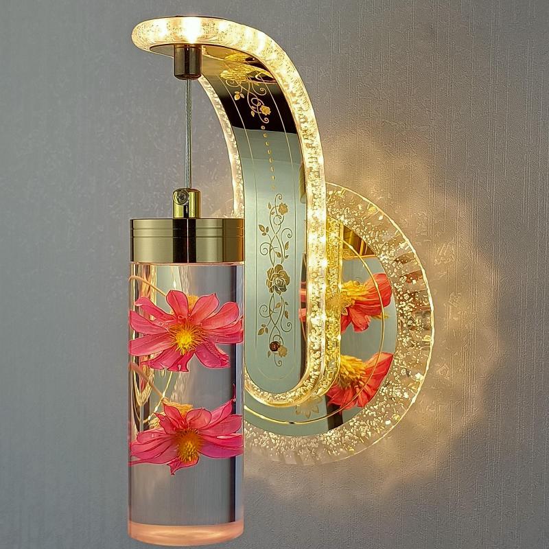 BowLift | Elegant Crystal Flower Dimming Wall Lamp