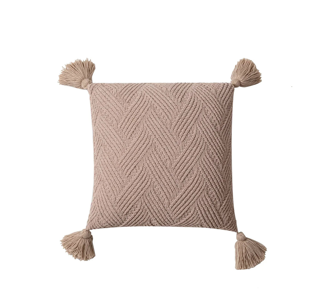 BowLift | Chic Chenille Cushion Cover with Nordic Pom Poms - Luxury Comfort