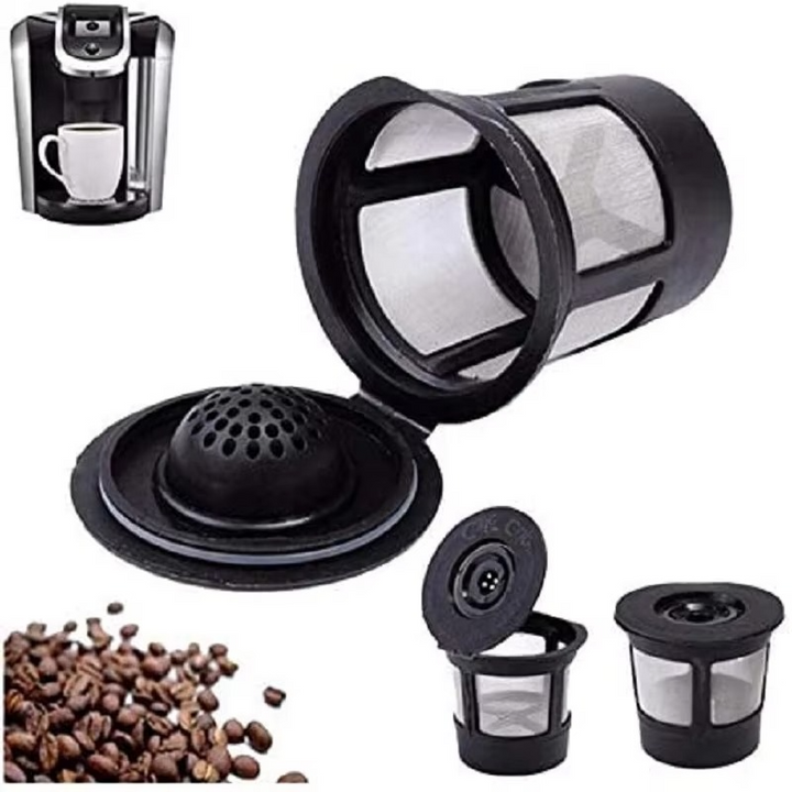 BowLift | 3-Pack Reusable Stainless Steel Coffee Filter Pods with Spoon for 1.0 and 2.0 Brewers