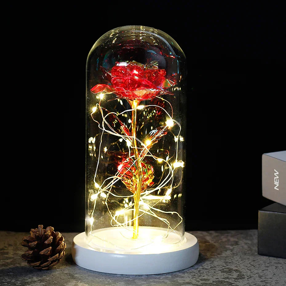 BowLift | Eternal Rose in Glass Dome | Handpicked, LED Lit & Ideal for Romantic Gifts and Home Decor