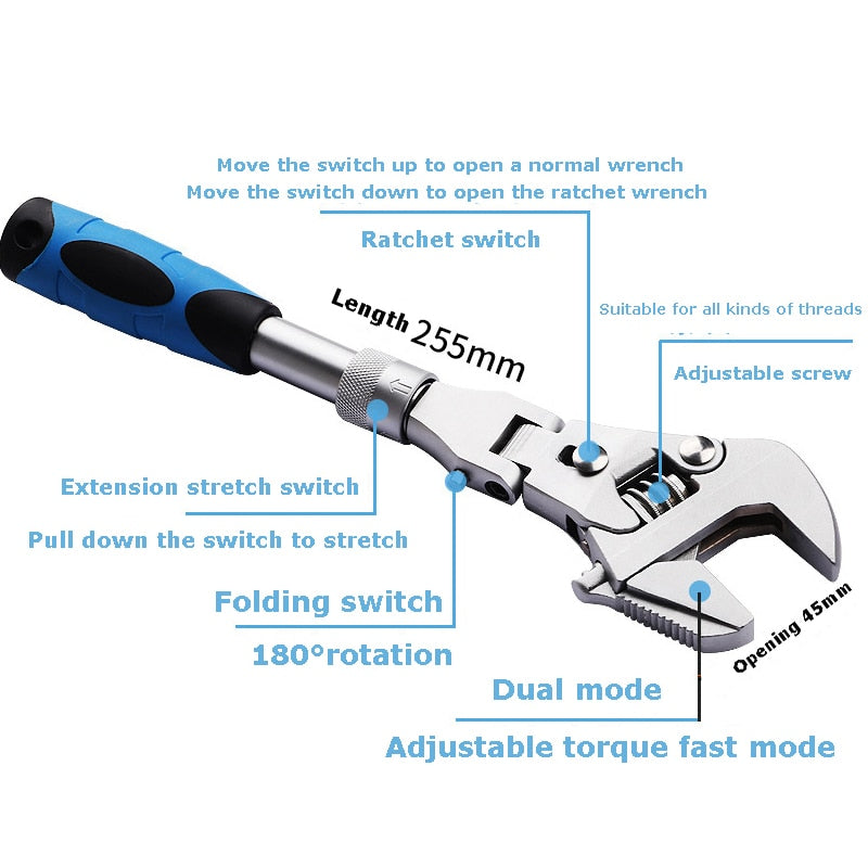 Multifunctional Adjustable Universal Wrench | Bowlift