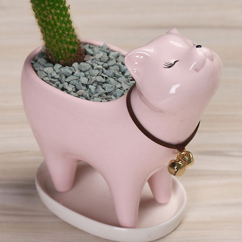 BowLift | Rising Cat Ceramic Flower Pot