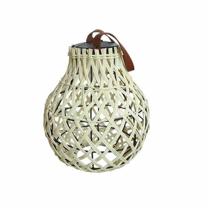 BowLift | Solar LED Rattan Lantern – Large Outdoor Lighting in Oval Design for Garden and Terrace