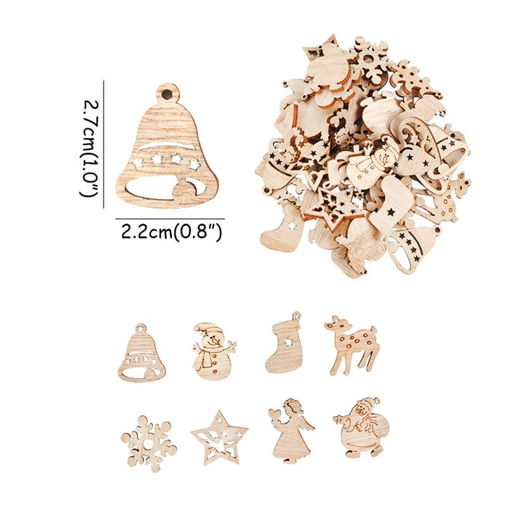 BowLift | Wooden Winter Happy Christmas Ornaments