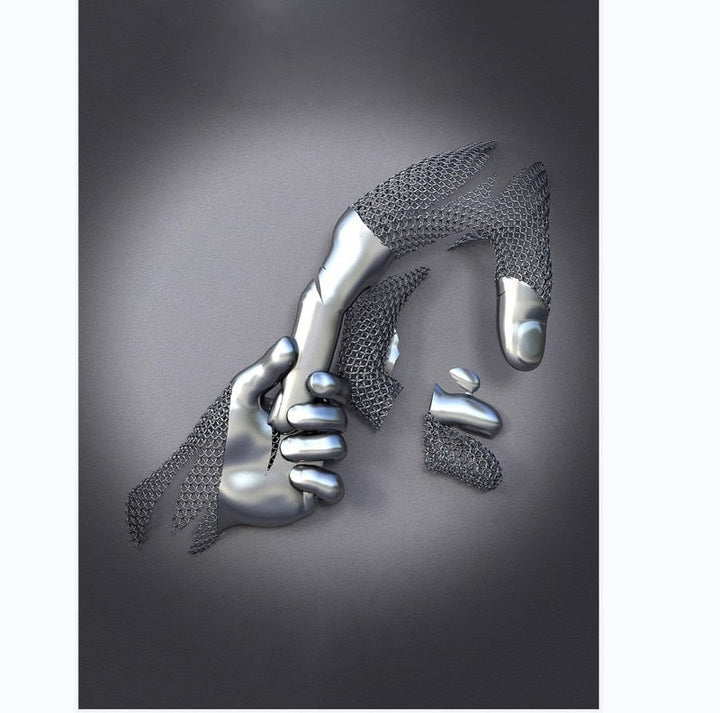 BowLift | Metal Figure Statues Styles Abstract Canvas Painting Couples Wall Art Love Sculpture Poster Print Home Decor Living Room Gifts