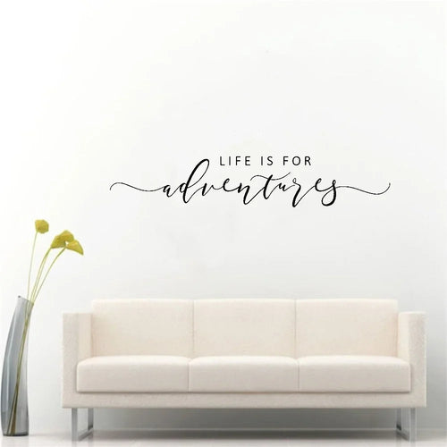 Adventures Quote Wall Sticker Removable PVC Vinyl Wall Decal Daily Mantra Decoration Inspirational Creative DIY Home Decor For Living Room Bedroom Study Room | Bowlift