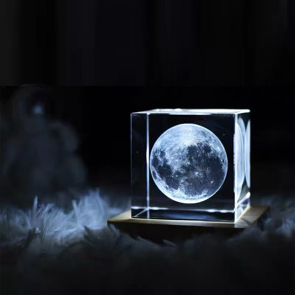 BowLift | 3D Crystal Cube Moon Nightlight