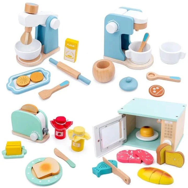 BowLift | Premium wooden play kitchen with blender, toaster & coffee machine