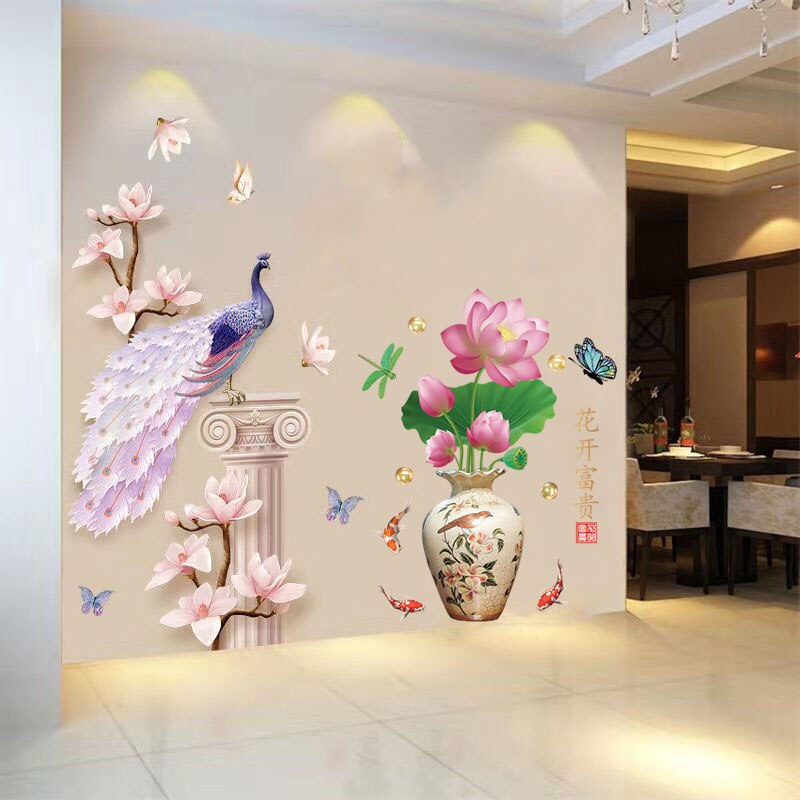 BowLift | 3D Peacock Flower Style Wall Sticker