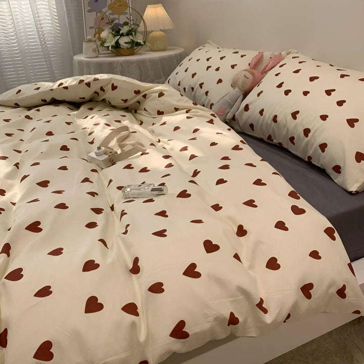 HeartDream Bedding Set - Heart Motif Duvet Cover Set | Bowlift