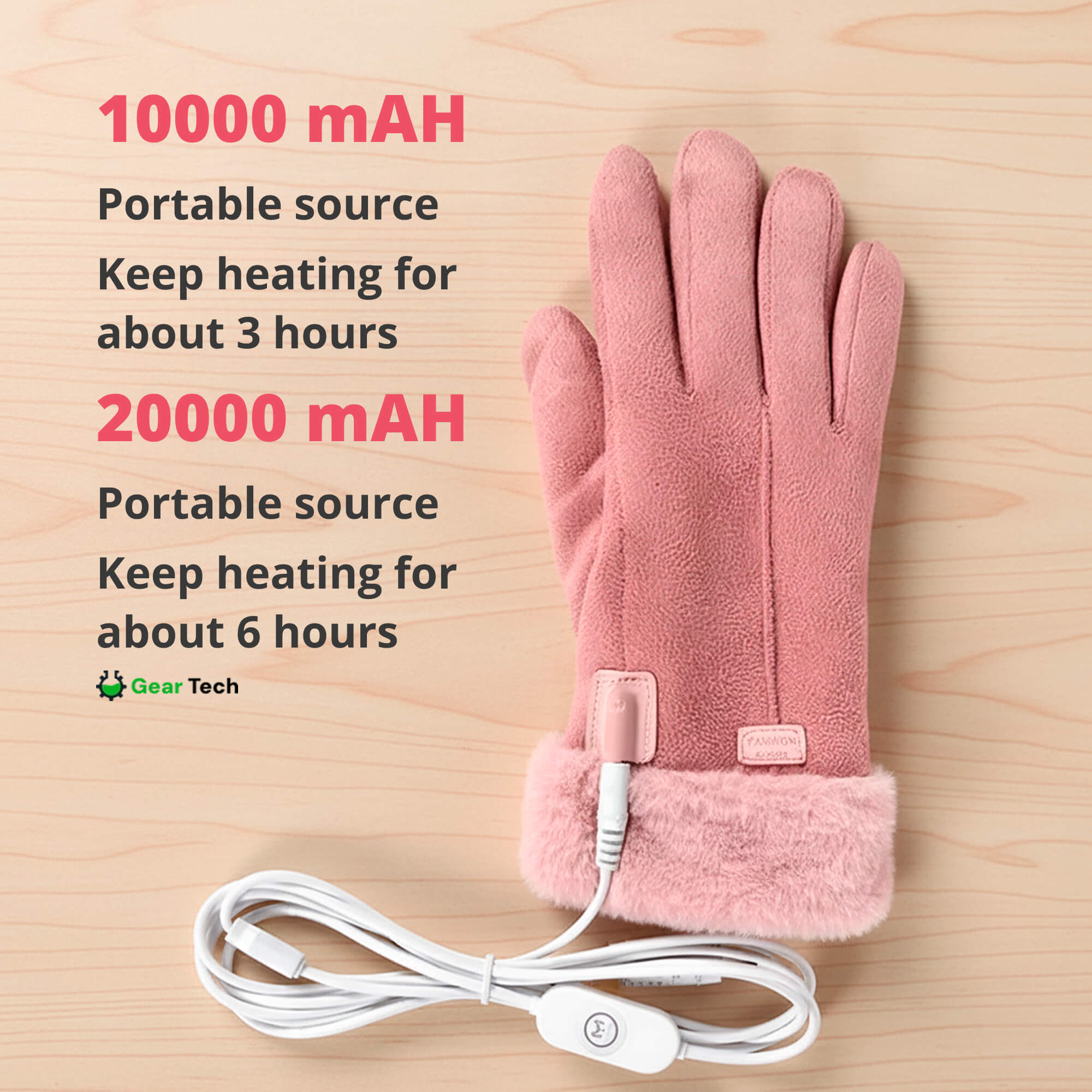 BowLift | Heated Gloves for Women UK – Ladies Thermal Waterproof Winter Gloves with Touch Screen & USB Rechargeable Warm Design